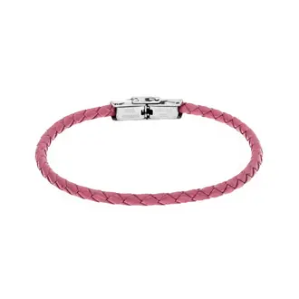 Βραχιόλι Senza Men&#039;s Steel Pink Leather Strap
