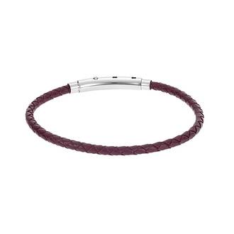 Βραχιόλι Senza Men&#039;s Steel Brown Leather Strap