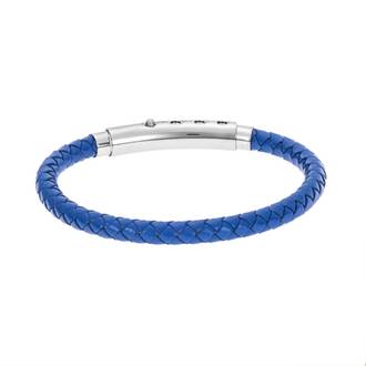 Βραχιόλι Senza Men&#039;s Steel Blue Leather Strap