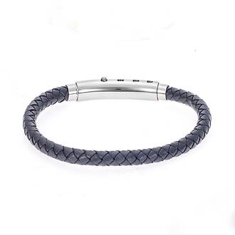 Βραχιόλι Senza Men&#039;s Steel Grey Leather Strap