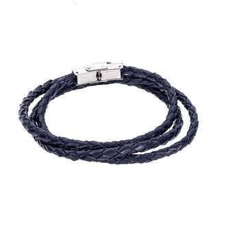 Βραχιόλι Senza Men&#039;s Steel Blue Leather Strap