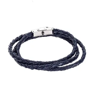 Βραχιόλι Senza Men&#039;s Steel Blue Leather Strap