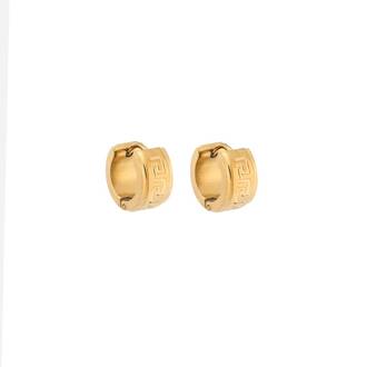 Σκουλαρίκια SENZA Gold Plated Steel, κρίκος με μαίανδρο 1.3 cm