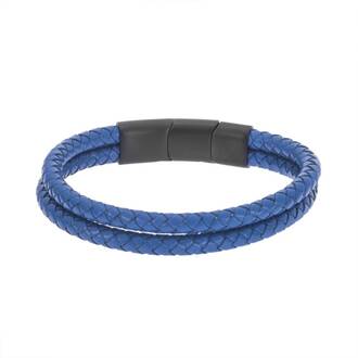 Βραχιόλι Senza Men&#039;s Steel Blue Leather Strap
