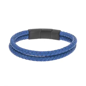 Βραχιόλι Senza Men&#039;s Steel Blue Leather Strap