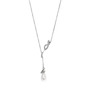 Κολιέ Senza Stainless Steel, Αλυσίδα με πέρλα και strass