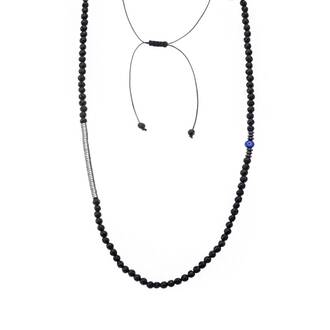 Κολιέ-Ροζάριο Unisex Senza Hematite &amp; Lava Stones