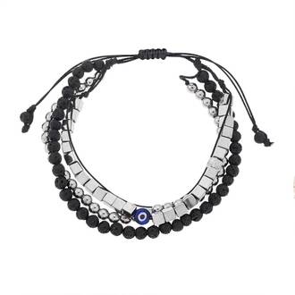 Βραχιόλι Unisex Senza Hematite &amp; Lava Stones