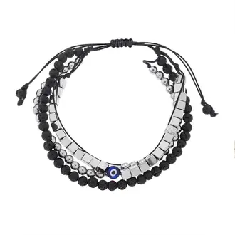 Βραχιόλι Unisex Senza Hematite &amp; Lava Stones