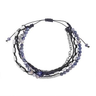 Βραχιόλι Unisex Senza Hematite &amp; Sodalite Stones with Steel