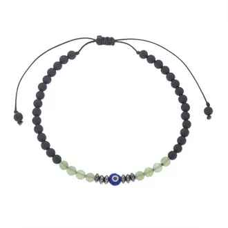 Βραχιόλι Unisex Senza Sandblasted Onyx &amp; Aventurine Stones