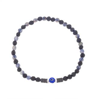 Βραχιόλι Unisex Senza Hematite &amp; Sodalite Stones with Lava