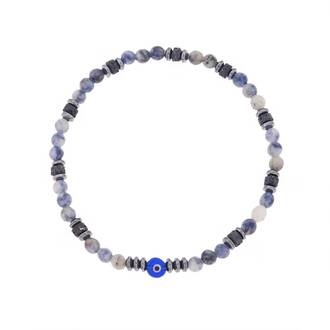 Βραχιόλι Unisex Senza Hematite &amp; Sodalite Stones with Lava