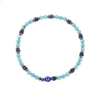 Βραχιόλι Unisex Senza Hematite &amp; Turquoise Stones with Lava