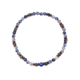 Βραχιόλι Unisex Senza Hematite &amp; Sodalite Stones with Tiger eye