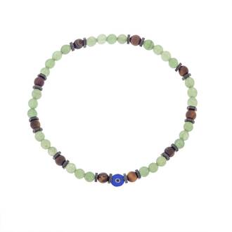 Βραχιόλι Unisex Senza Hematite &amp; Aventurine Stones with Tiger eye