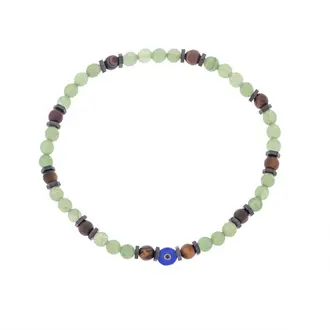 Βραχιόλι Unisex Senza Hematite &amp; Aventurine Stones with Tiger eye