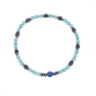 Βραχιόλι Unisex Senza Hematite &amp; Turquoise Stones with Lava