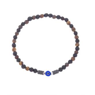 Βραχιόλι Unisex Senza Hematite &amp; Tiger eye Stones with Lava