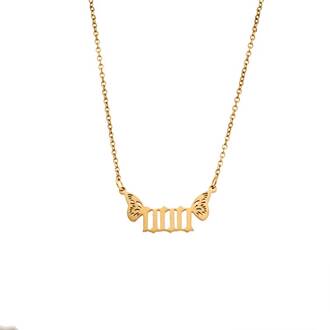 Κολιέ Senza Stainless Steel Gold Plated, Angel Numbers