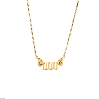 Κολιέ Senza Stainless Steel Gold Plated, Angel Numbers