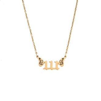 Κολιέ Senza Stainless Steel Gold Plated, Angel Numbers