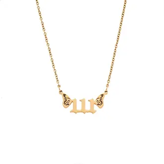 Κολιέ Senza Stainless Steel Gold Plated, Angel Numbers