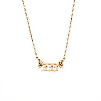 Κολιέ Senza Stainless Steel Gold Plated, Angel Numbers