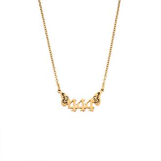Κολιέ Senza Stainless Steel Gold Plated, Angel Numbers