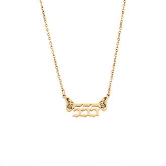 Κολιέ Senza Stainless Steel Gold Plated, Angel Numbers