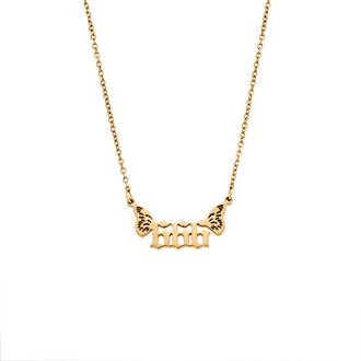 Κολιέ Senza Stainless Steel Gold Plated, Angel Numbers
