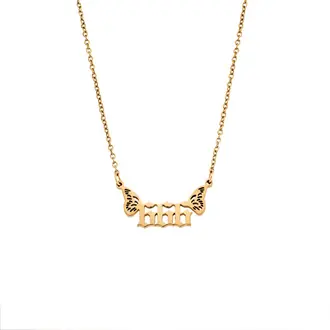 Κολιέ Senza Stainless Steel Gold Plated, Angel Numbers