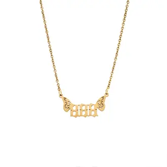 Κολιέ Senza Stainless Steel Gold Plated, Angel Numbers