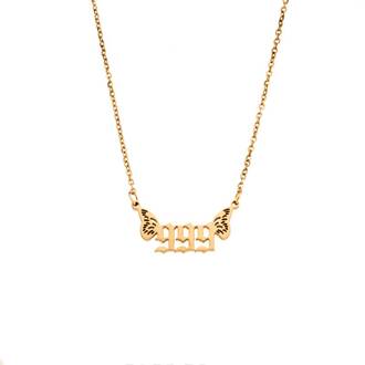 Κολιέ Senza Stainless Steel Gold Plated, Angel Numbers