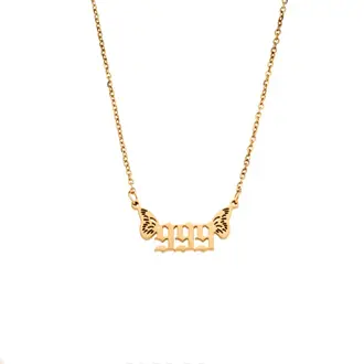 Κολιέ Senza Stainless Steel Gold Plated, Angel Numbers