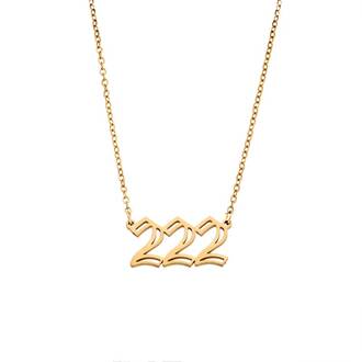 Κολιέ Senza Stainless Steel Gold Plated, Angel Numbers