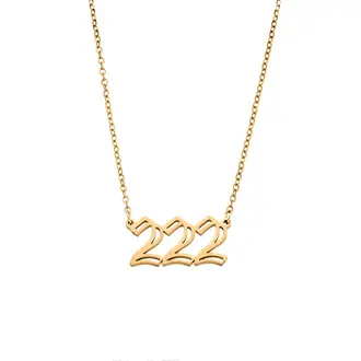 Κολιέ Senza Stainless Steel Gold Plated, Angel Numbers