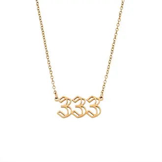 Κολιέ Senza Stainless Steel Gold Plated, Angel Numbers