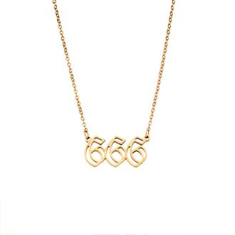 Κολιέ Senza Stainless Steel Gold Plated, Angel Numbers