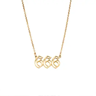 Κολιέ Senza Stainless Steel Gold Plated, Angel Numbers