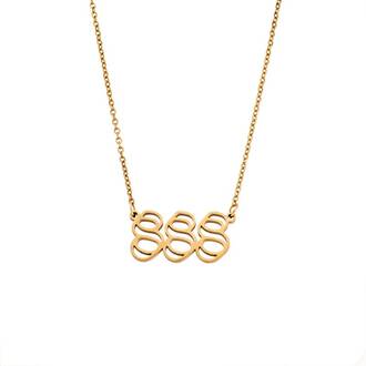 Κολιέ Senza Stainless Steel Gold Plated, Angel Numbers