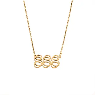 Κολιέ Senza Stainless Steel Gold Plated, Angel Numbers