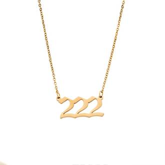Κολιέ Senza Stainless Steel Gold Plated, Angel Numbers