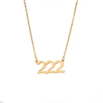 Κολιέ Senza Stainless Steel Gold Plated, Angel Numbers