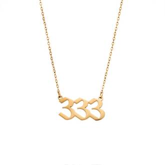 Κολιέ Senza Stainless Steel Gold Plated, Angel Numbers
