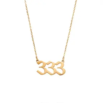Κολιέ Senza Stainless Steel Gold Plated, Angel Numbers