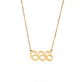 Κολιέ Senza Stainless Steel Gold Plated, Angel Numbers