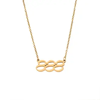 Κολιέ Senza Stainless Steel Gold Plated, Angel Numbers