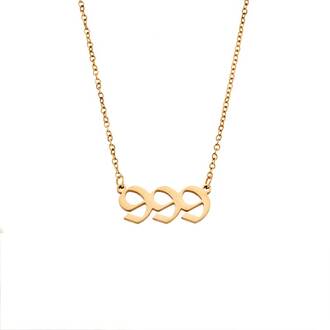 Κολιέ Senza Stainless Steel Gold Plated, Angel Numbers