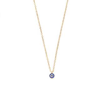 Κολιέ Senza Silver 925 Gold Plated, Ματάκι μπλε με σμάλτο